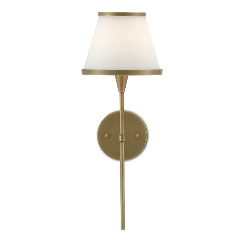 Brimsley Brass Wall Sconce - Antique Brass/Opaque Glass