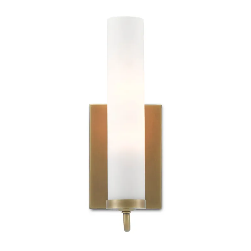 Brindisi Brass Wall Sconce - Antique Brass/Opaque Glass