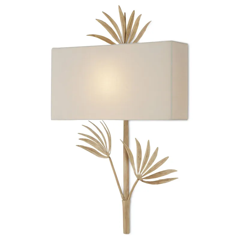 Calliope Coco Cream Wall Sconce, White Shade - Coco Cream