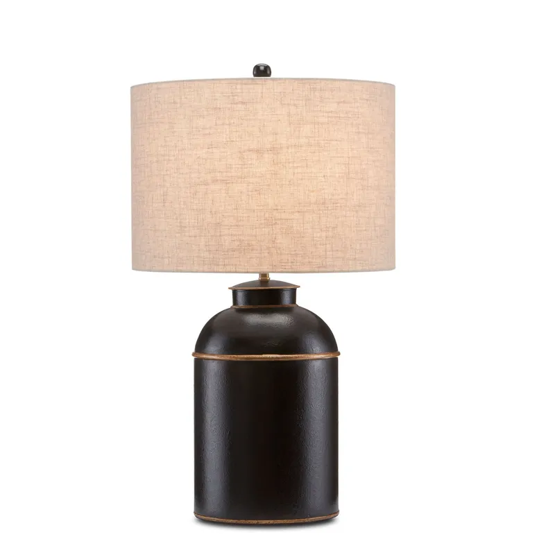 London Black Table Lamp - Black/Gold