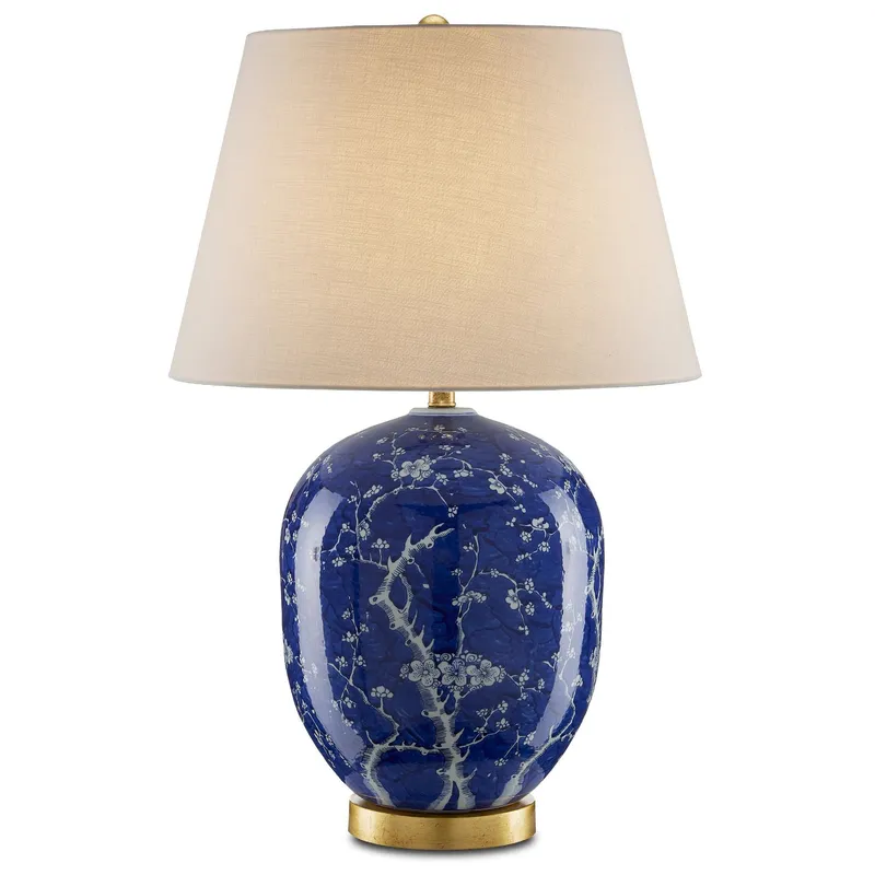 Sakura Blue Table Lamp - Blue/White/Gold Leaf