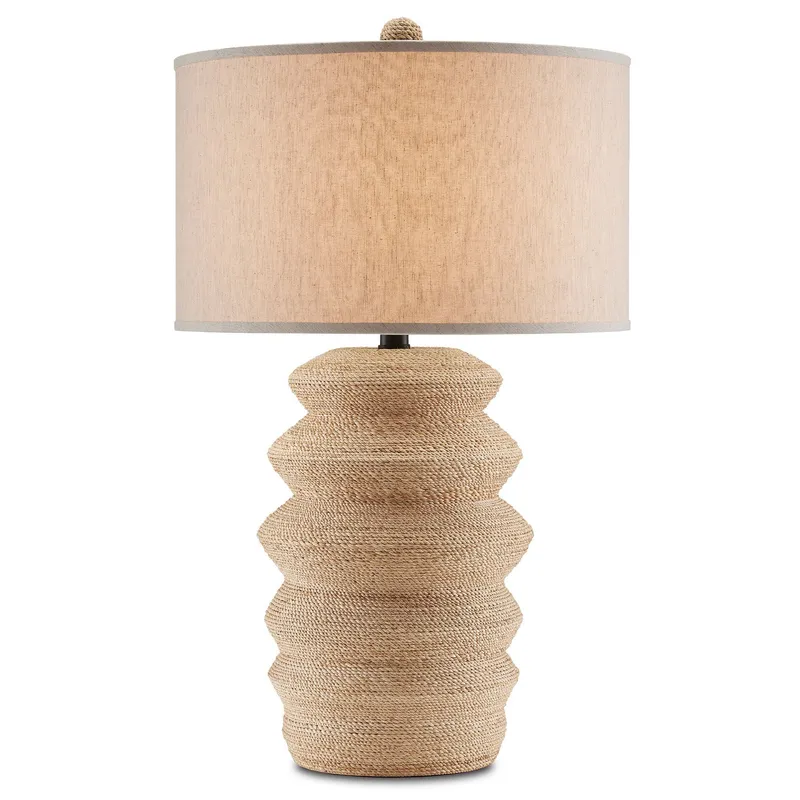 Kavala Rope Table Lamp - Natural Abaca Rope/Satin Black