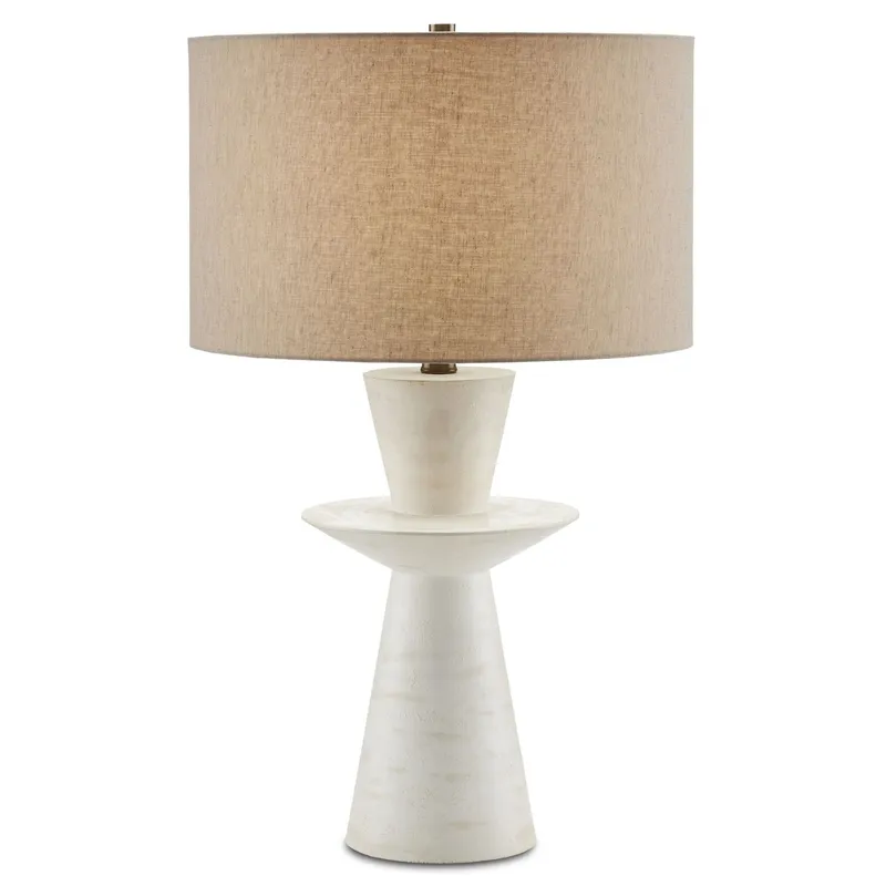 Cantata White Table Lamp - Off-White Distressed