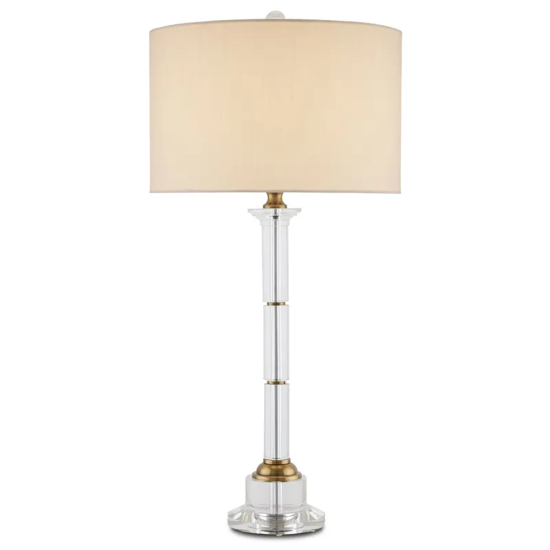 Lothian Clear Table Lamp - Clear/Antique Brass