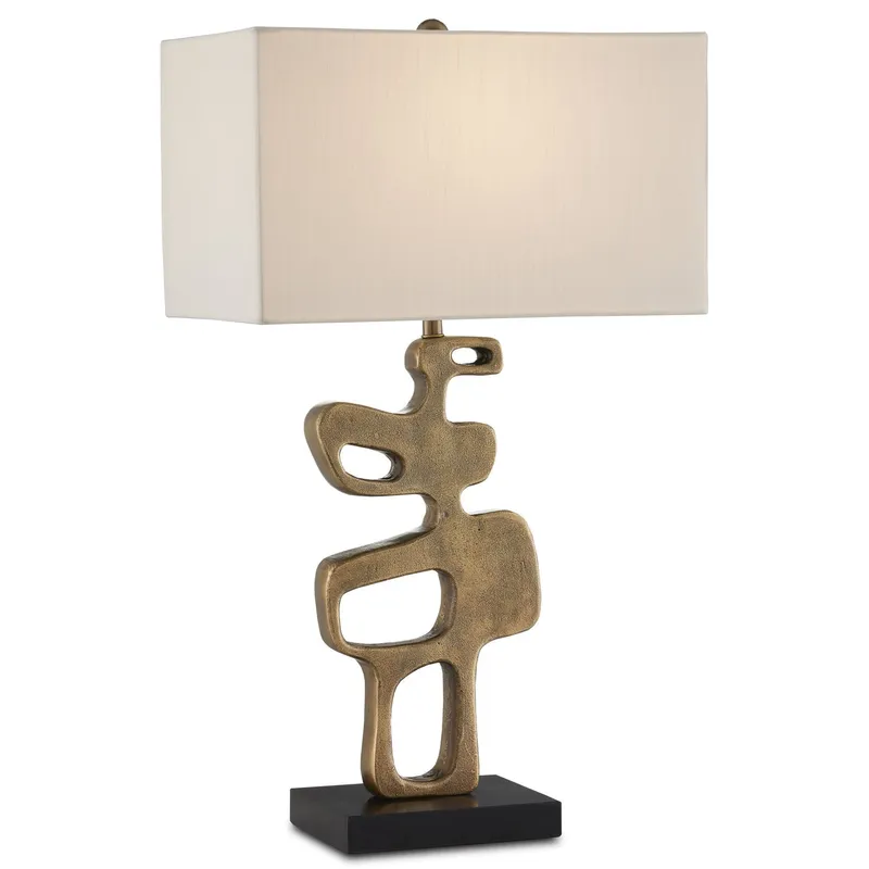 Mithra Brass Table Lamp - Antique Brass/Black
