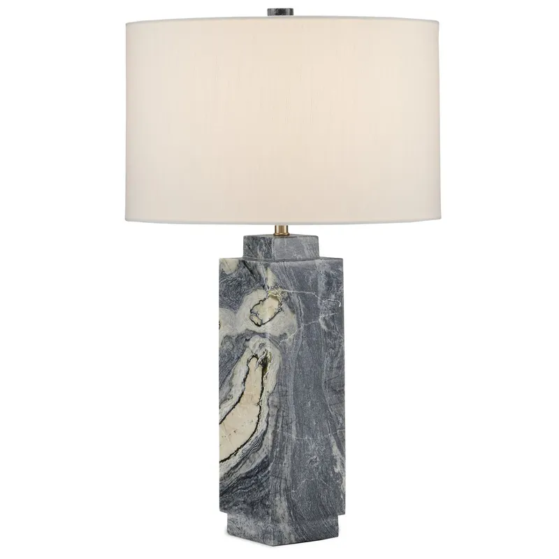 Ashlar Marble Table Lamp - Natural