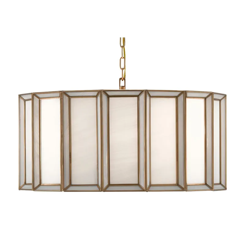 Daze Large Pendant - Antique Brass/White