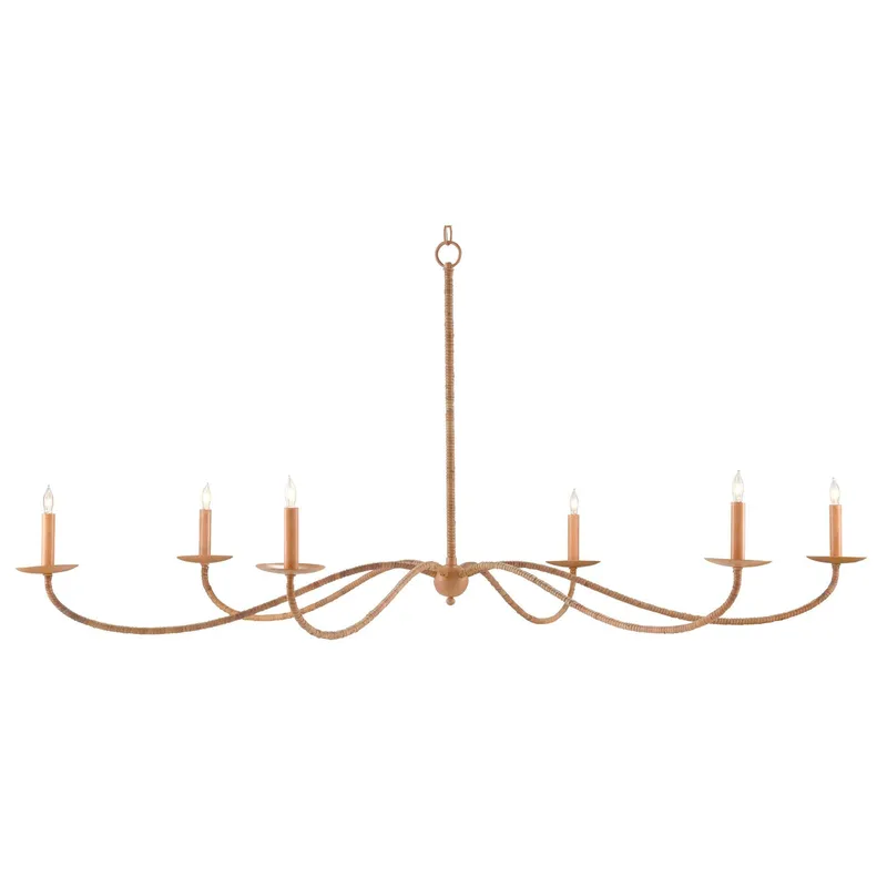 Saxon Large Rattan Chandelier - Saddle Tan/Natural Rattan