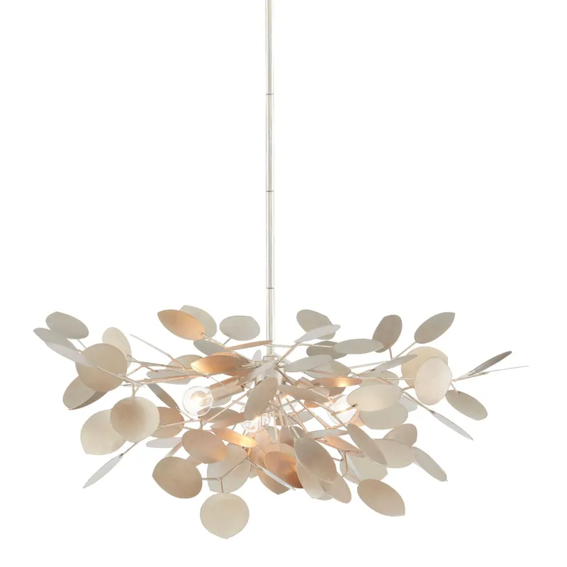 Lunaria Small Silver Chandelier - Contemporary Silver Leaf