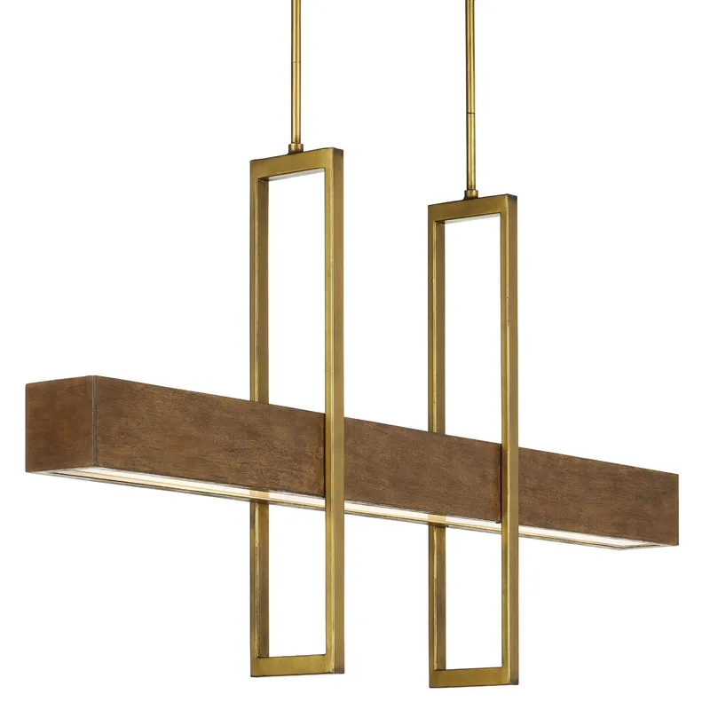 Tonbridge Chestnut Linear Chandelier - Chestnut/Brass