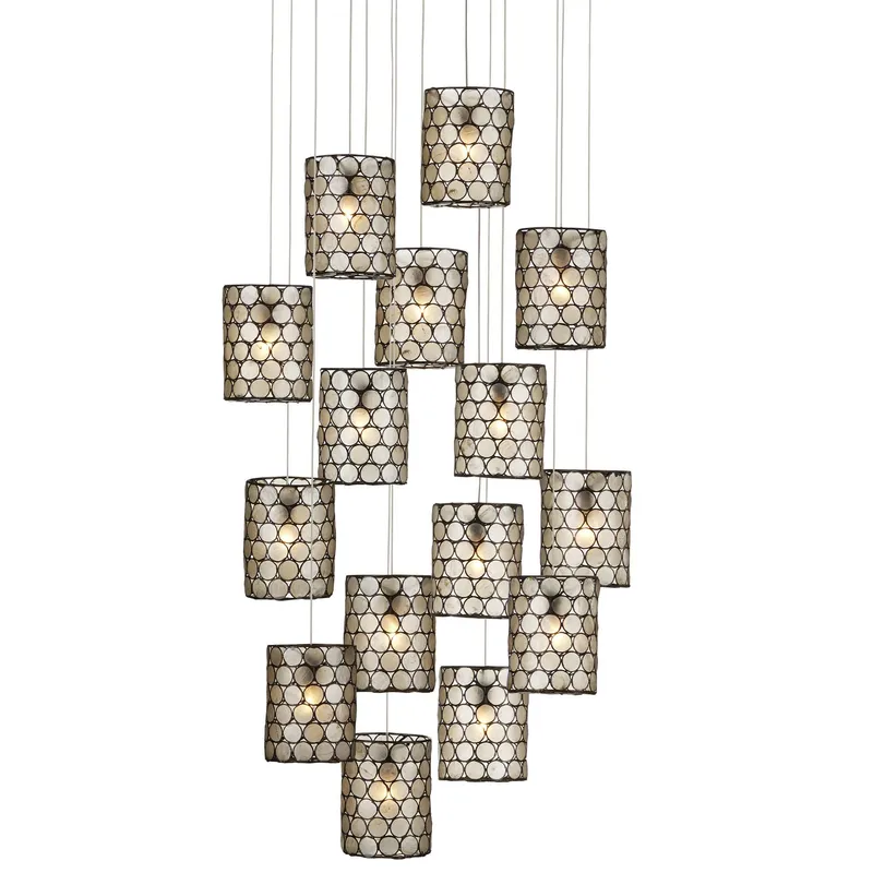 Regatta 15-Light Round Multi-Drop Pendant - Cupertino/Silver