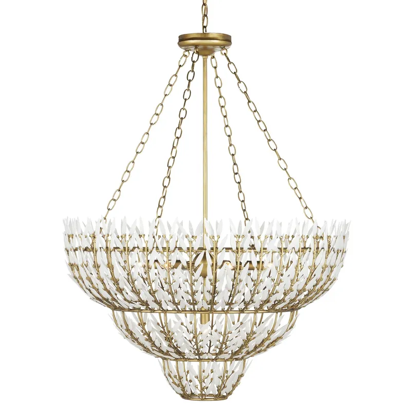 Magnum Opus Medium Chandelier - Brass/White