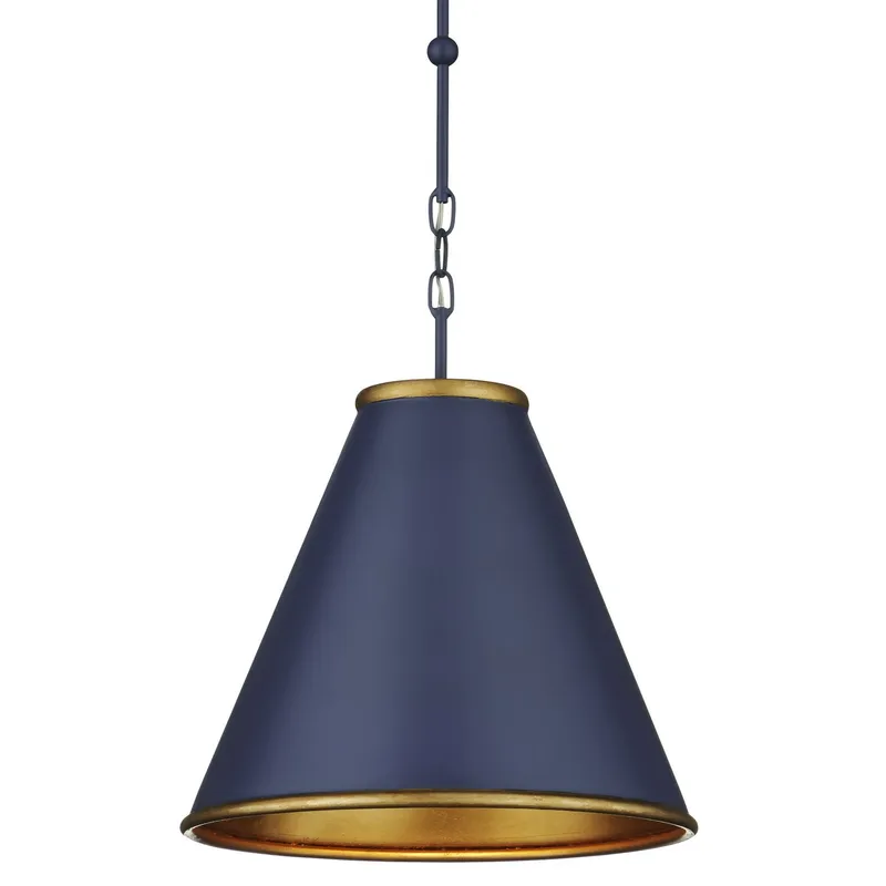 Pierrepont Small Blue Pendant - Hiroshi Dark Blue/Contemporary Gold Leaf/Gold