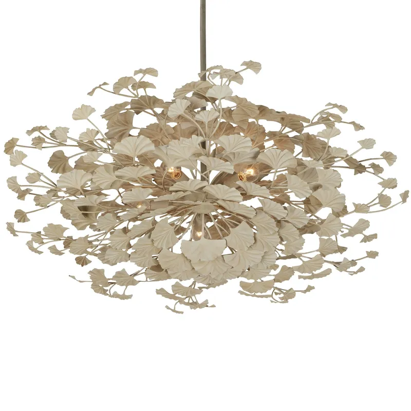 Maidenhair Cream Semi-Flush Mount - Antique Pearl
