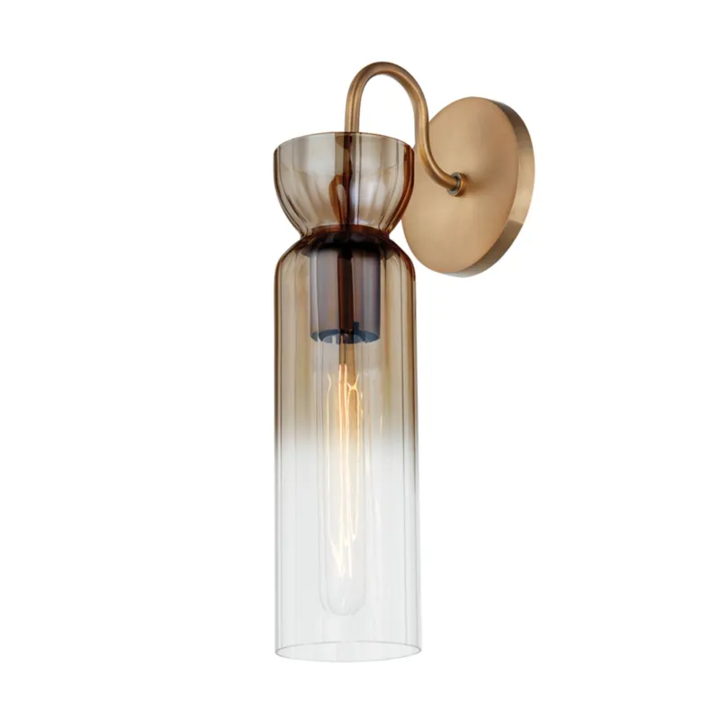 Julian 1-Light Wall Sconce in Patina Brass 4.75W x 15.25H