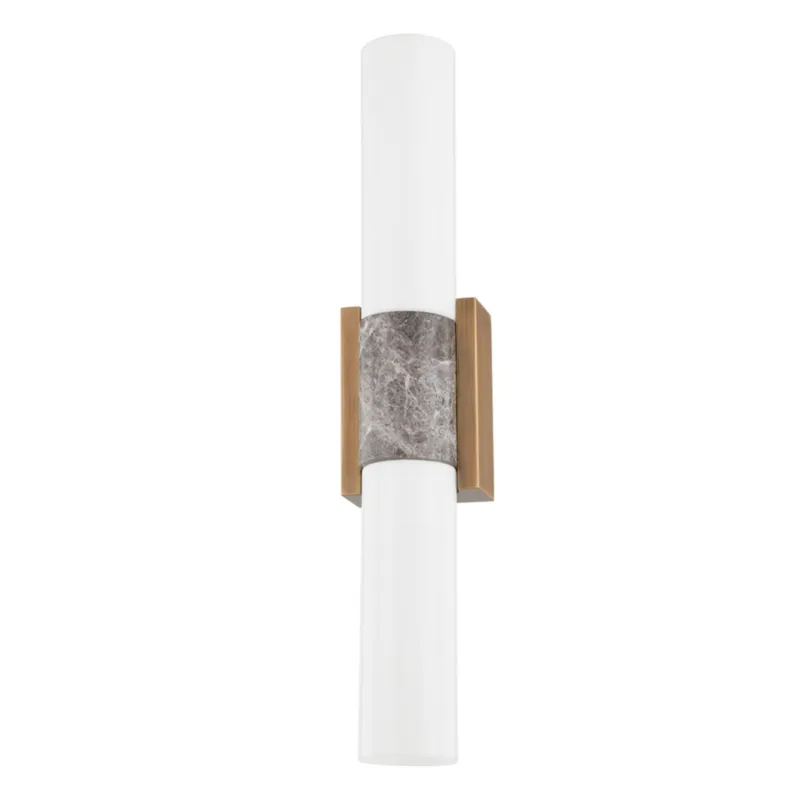 Fremont 2-Light Wall Sconce in Patina Brass 4.75W x 22.75H