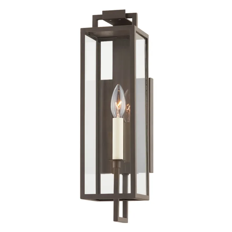 Beckham 1-Light Exterior Wall Sconce in Textured Bronze 4.75W x 16.5H