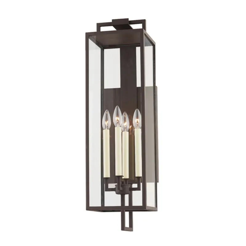 Beckham 4-Light Exterior Wall Sconce in Textured Bronze 8W x 28.5H