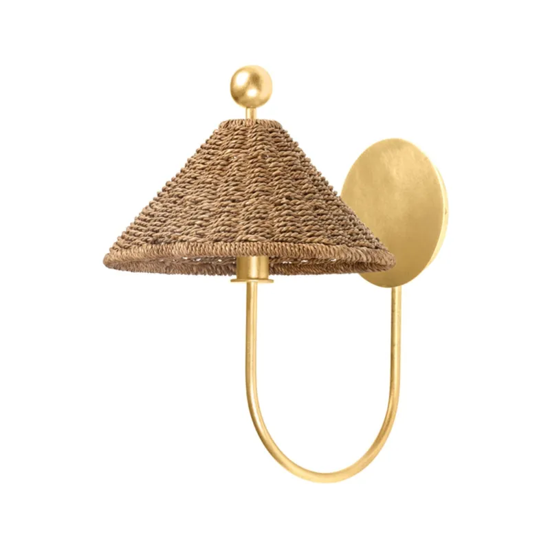 Layton 1-Light Wall Sconce in Vintage Gold Leaf 10W x 14.75H