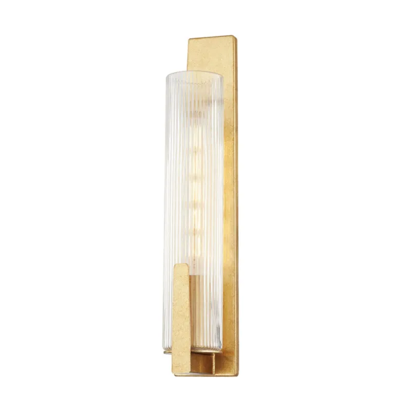 Malakai 1-Light Wall Sconce in Vintage Gold Leaf 3.25W x 19.75H