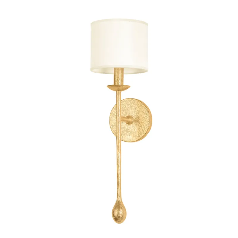 Osmond 1-Light Wall Sconce in Vintage Gold Leaf 6W x 21H