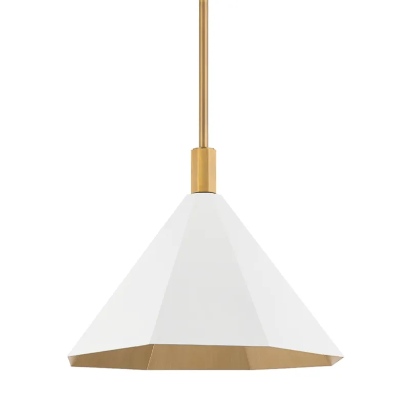 Huntley 1-Light Pendant in Patina Brass 22W x 15.75H (Soft White)