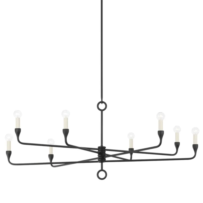 Orson 8-Light Chandelier in Black Iron 41.5W x 21H