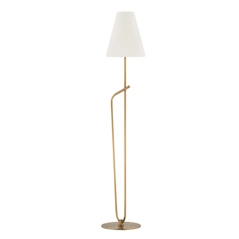 Pearce 1-Light Floor Lamp in Patina Brass by Colin King 11.75W x 64H