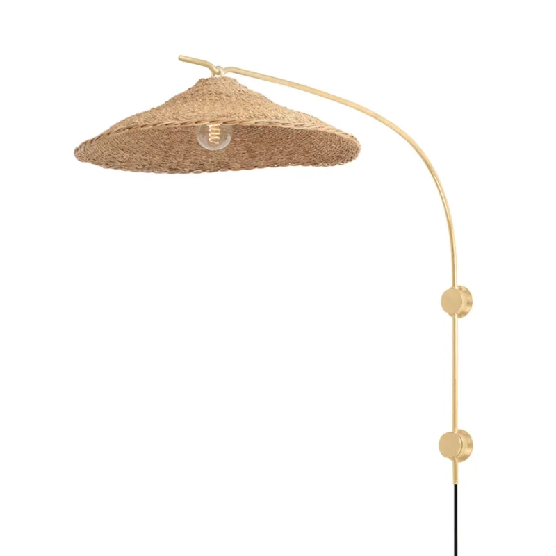 Valier 1-Light Plug-in Sconce in Vintage Gold Leaf 23.5W x 35.25H