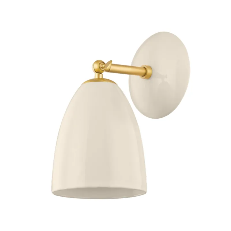 Kirsten 1-Light Wall Sconce in Aged Brass 6.25W x 11.5H