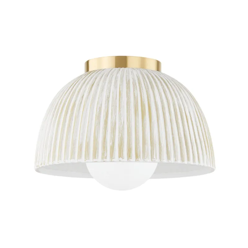 Eloise 1-Light Flush Mount in Aged Brass 11.5W x 8.25H