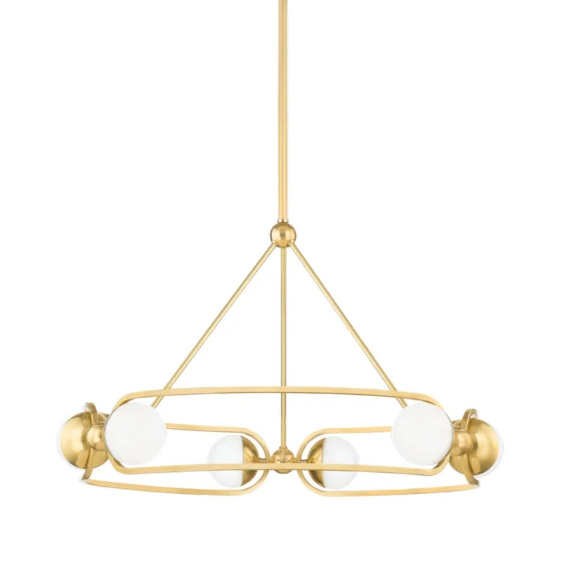 Hartford 6-Light Chandelier in Aged Brass 30.5W x 18.25H