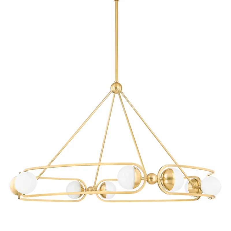 Hartford 8-Light Chandelier in Aged Brass 41W x 23.5H