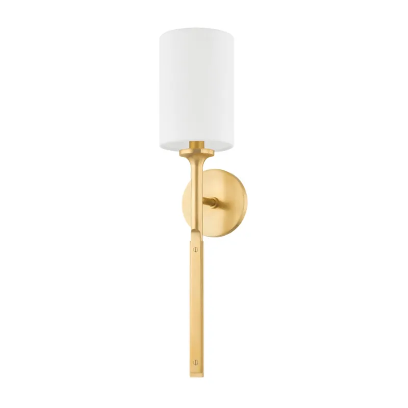 Brewster 1-Light Wall Sconce in Aged Brass 4.75W x 21.5H