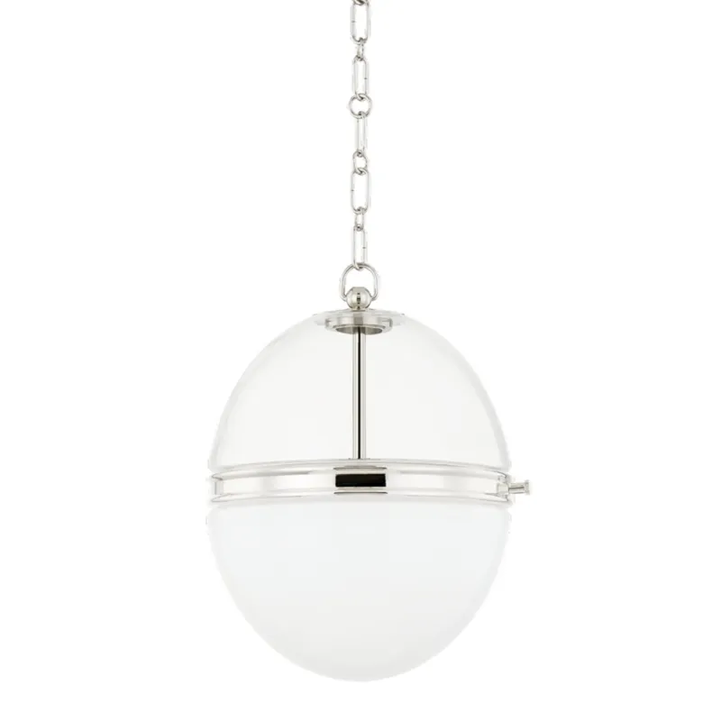 Donnell 1-Light Pendant in Polished Nickel 12.5W x 15.25H