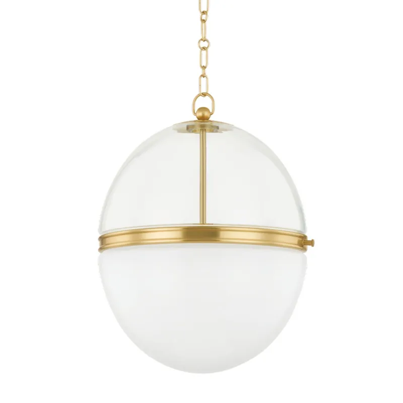 Donnell 1-Light Pendant in Aged Brass 17.5W x 21.25H