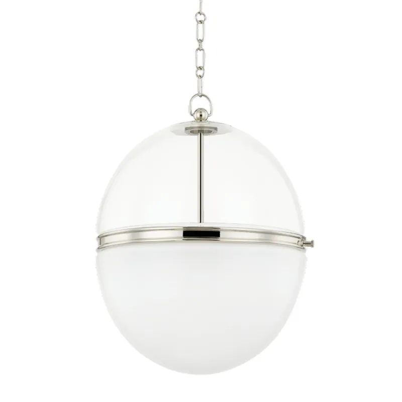 Donnell 1-Light Pendant in Polished Nickel 17.5W x 21.25H