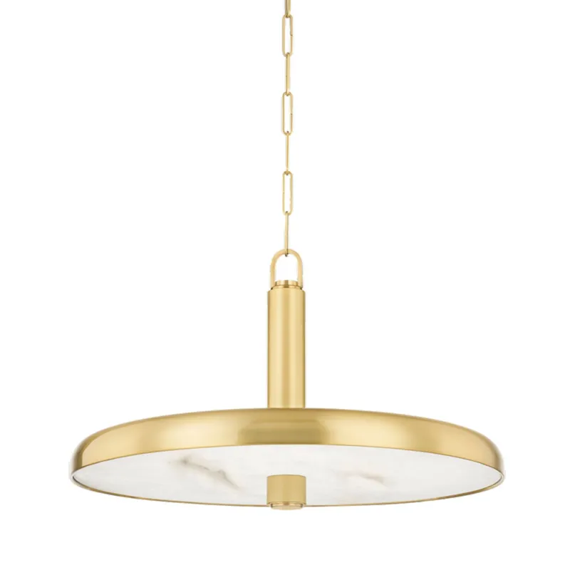 Reynolds 1-Light Pendant in Aged Brass 28W x 17.25H