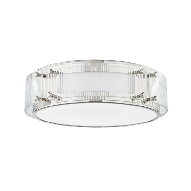 Clifford 1-Light Flush Mount in Polished Nickel 14W x 4H