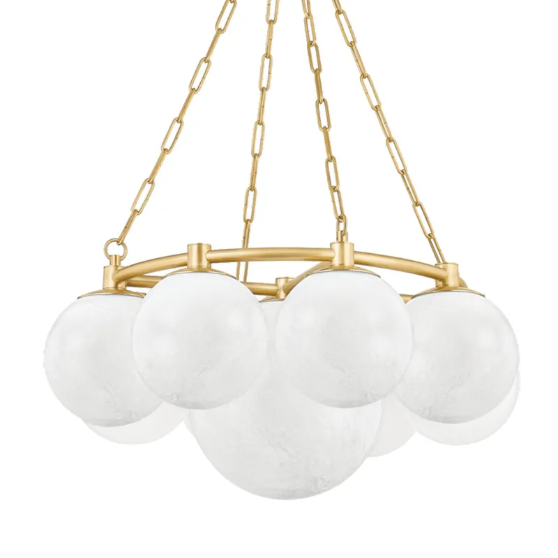 Thornwood 9-Light Chandelier in Aged Brass 29.5W x 14.75H