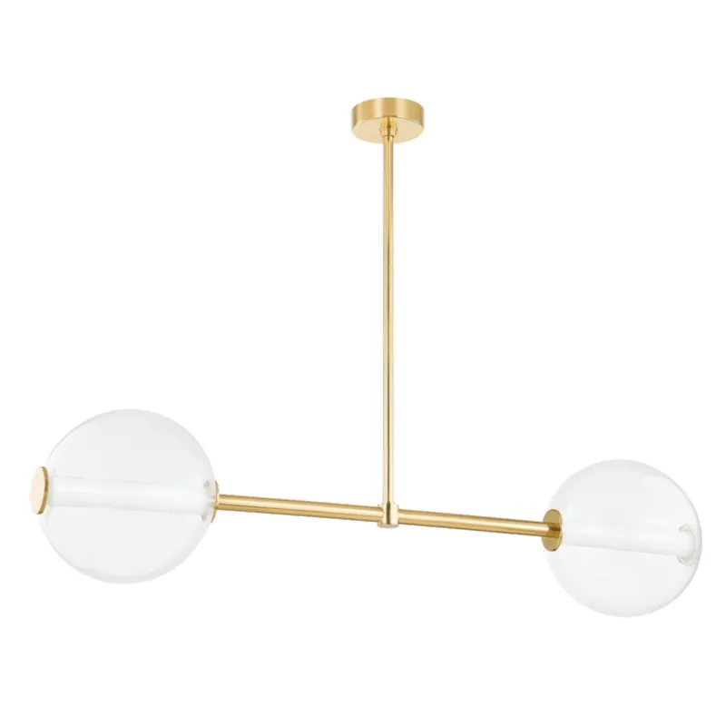 Richford 2-Light Linear in Aged Brass 50.75W x 11.75H