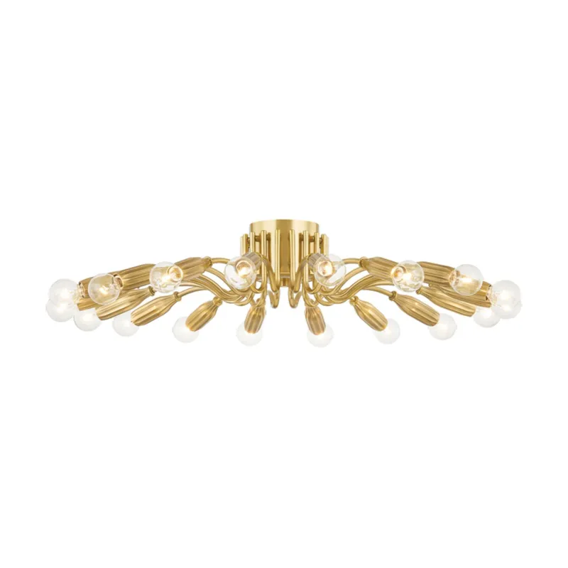 Barney 18-Light Semi Flush in Aged Brass 31.5W x 6H