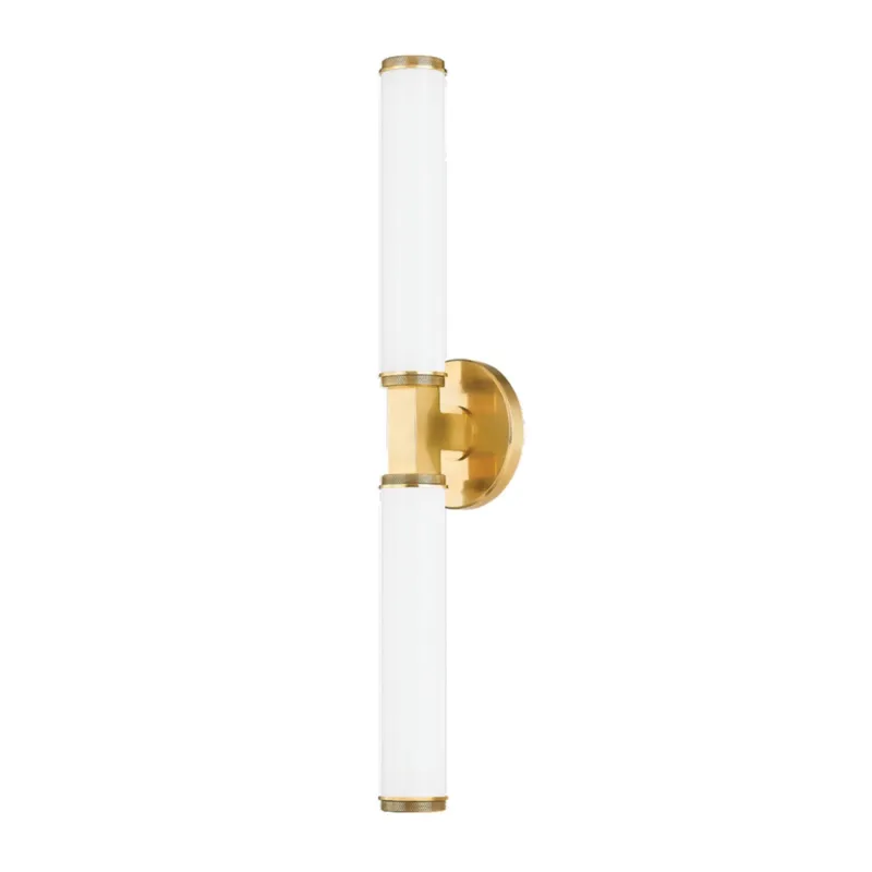 Cromwell 2-Light Wall Sconce in Aged Brass 4.75W x 22.75H