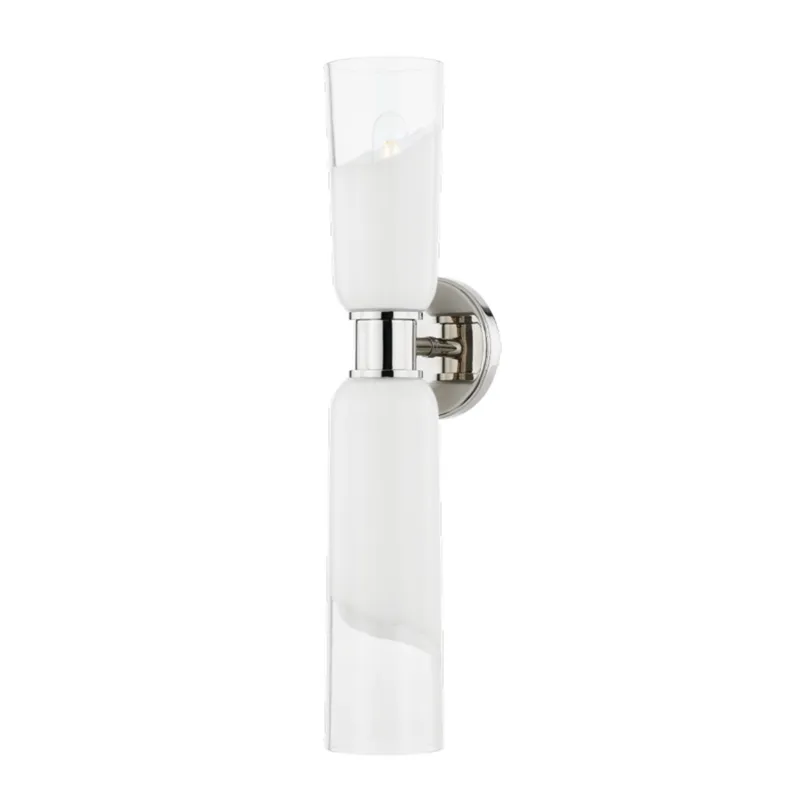 Wasson 2-Light Wall Sconce in Polished Nickel 4.75W x 21.75H