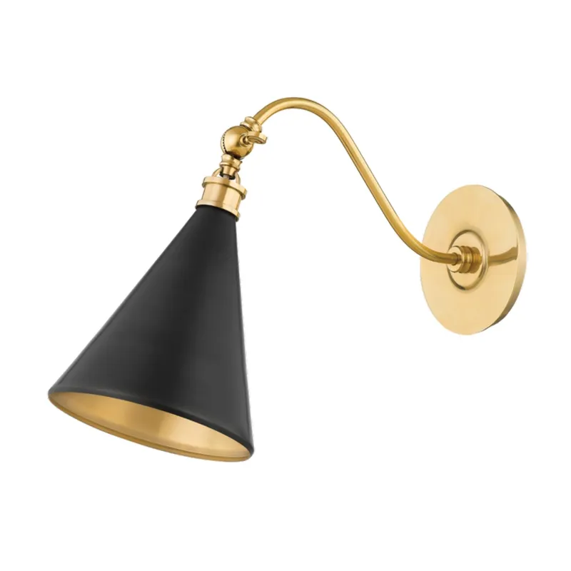 Osterley 1-Light Wall Sconce in Aged Brass/Distressed Bronze by Mark D. Sikes 6.5W x 11H