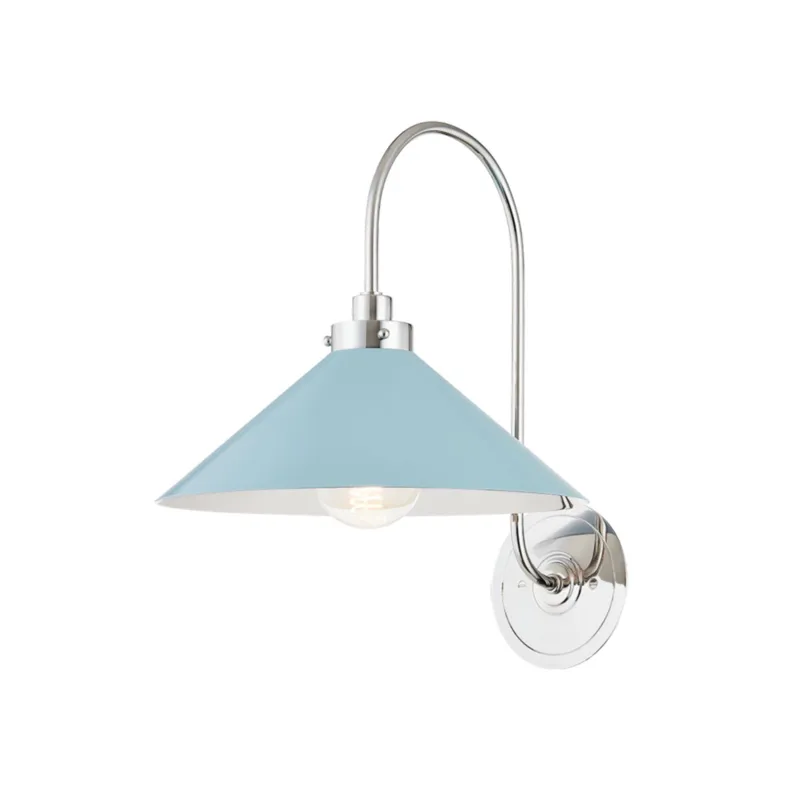 Clivedon 1-Light Wall Sconce in Polished Nickel by Mark D. Sikes 12W x 16H
