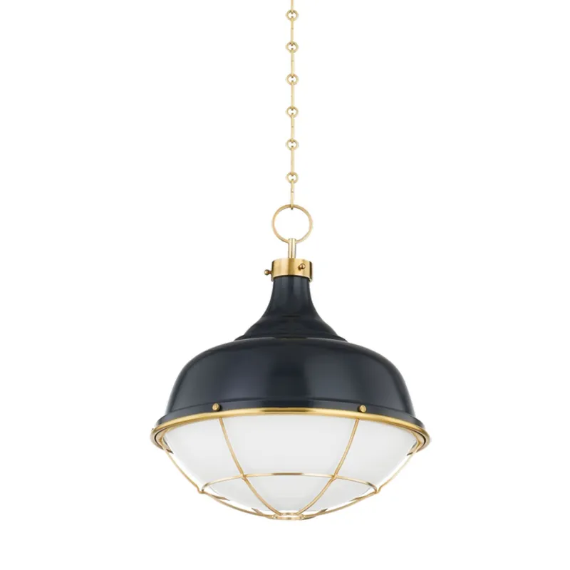 Holkham 1-Light Pendant in Aged Brass 18W x 20.5H