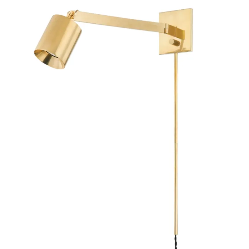 Highgrove 1-Light Plug-in Sconce in Aged Brass by Mark D. Sikes 4.75W x 9.25H