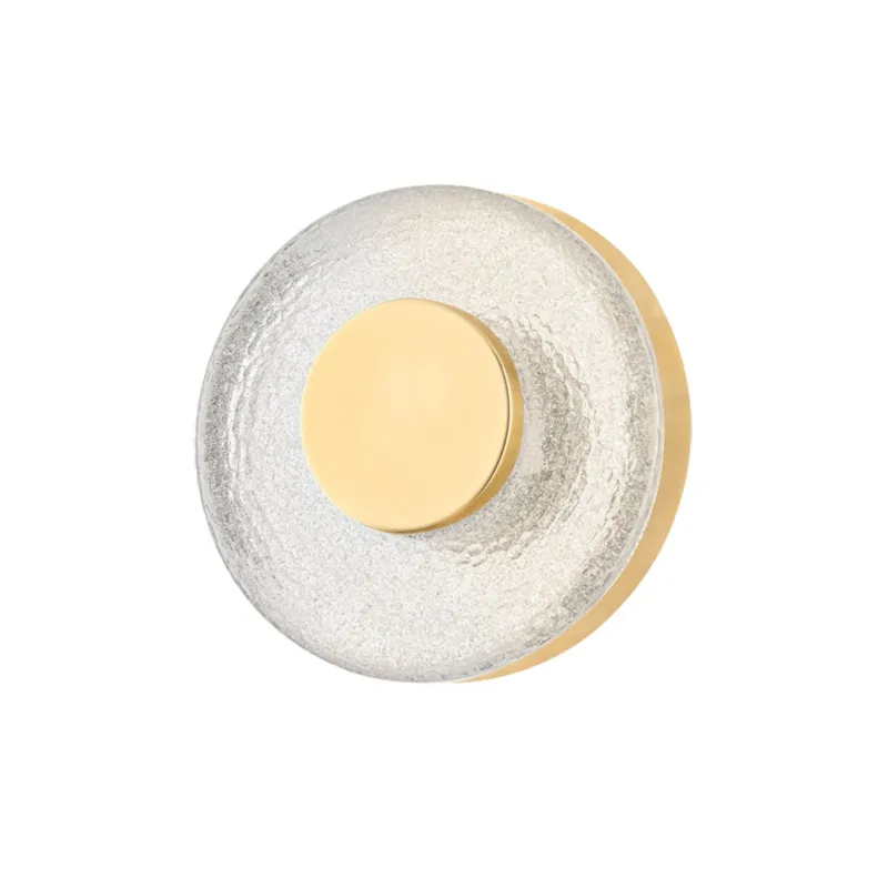 Pearl 1-Light Wall Sconce in Vintage Brass 6W x 6H