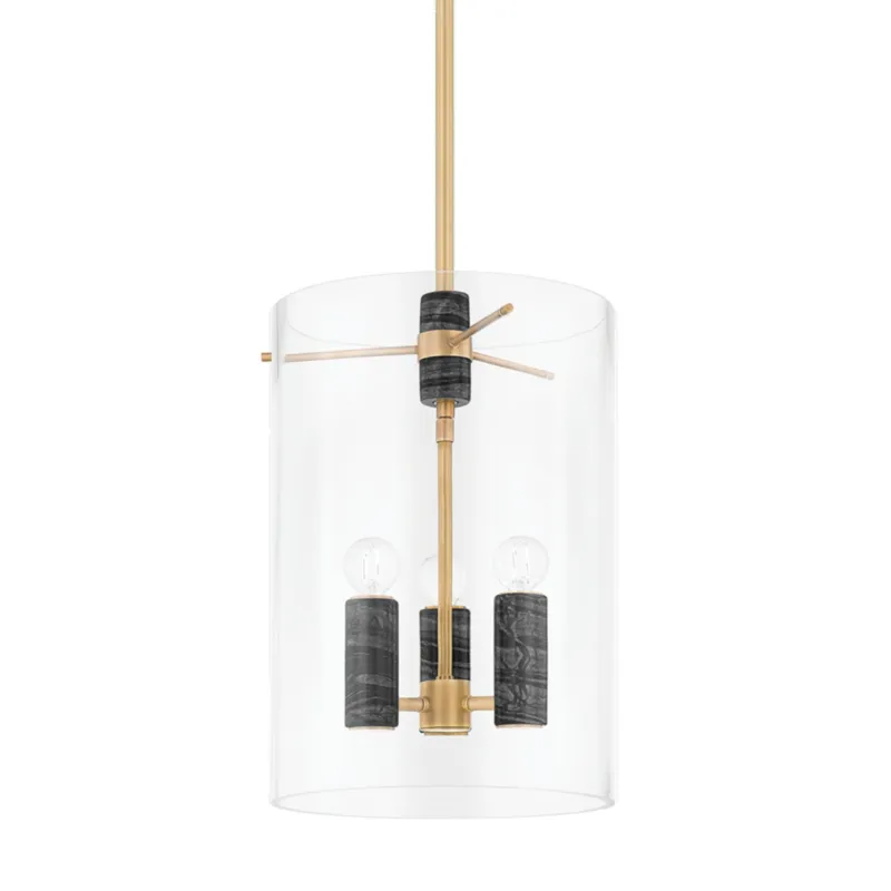 Adonis 3-Light Lantern in Vintage Brass 12W x 18H